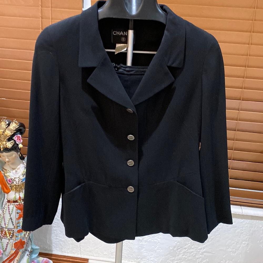 Vintage Channel black skirt suit!